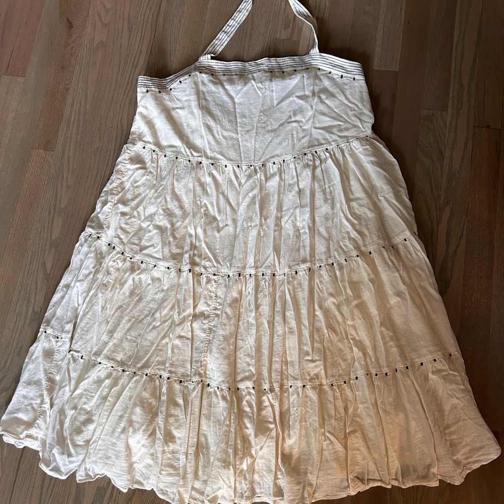 Old Navy Cream Midi/Maxi Dress